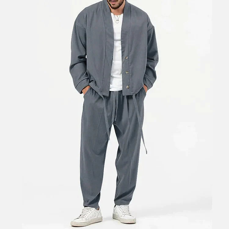 Gerrit - 2-teiliges set aus blazer mit knöpfen und hose mit kordelzug