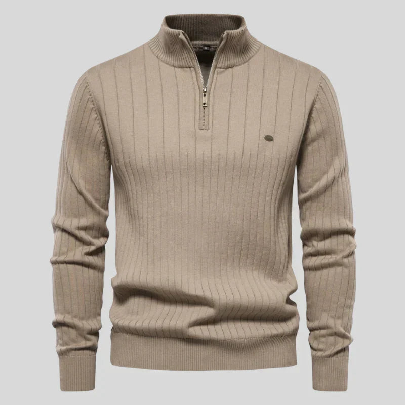 Philipp – klassischer pullover mit halbem reibverschluss