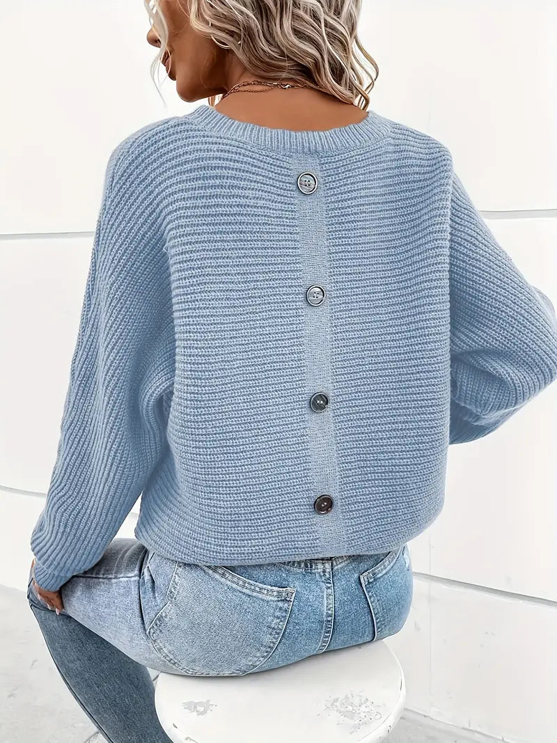 Olympia - Schlichter Pullover mit Knopfleiste am Rücken