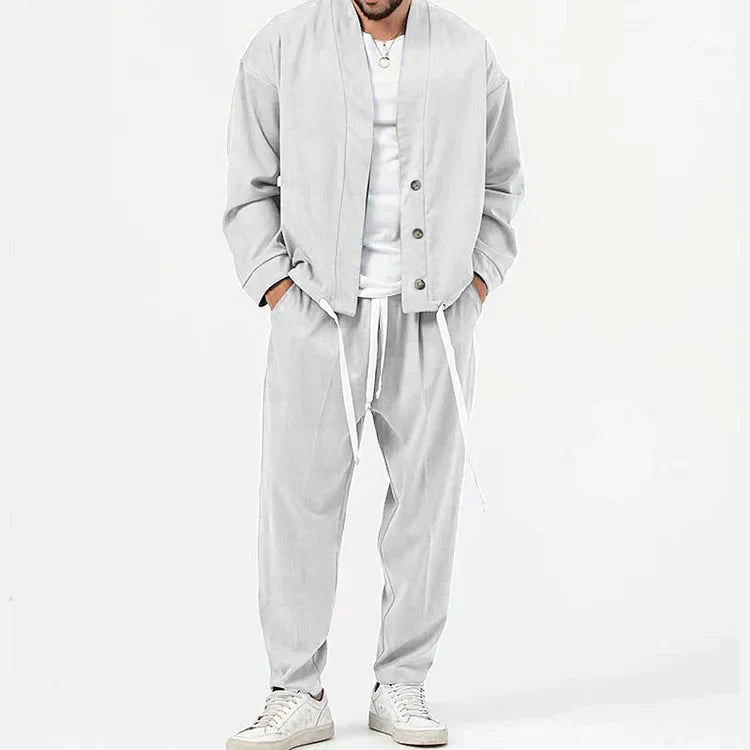 Gerrit - 2-teiliges set aus blazer mit knöpfen und hose mit kordelzug