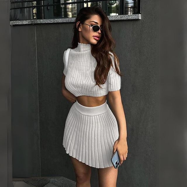 Vera | Lebendiges Crop-Top-Modenset