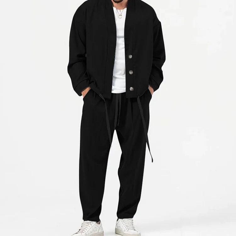Gerrit - 2-teiliges set aus blazer mit knöpfen und hose mit kordelzug