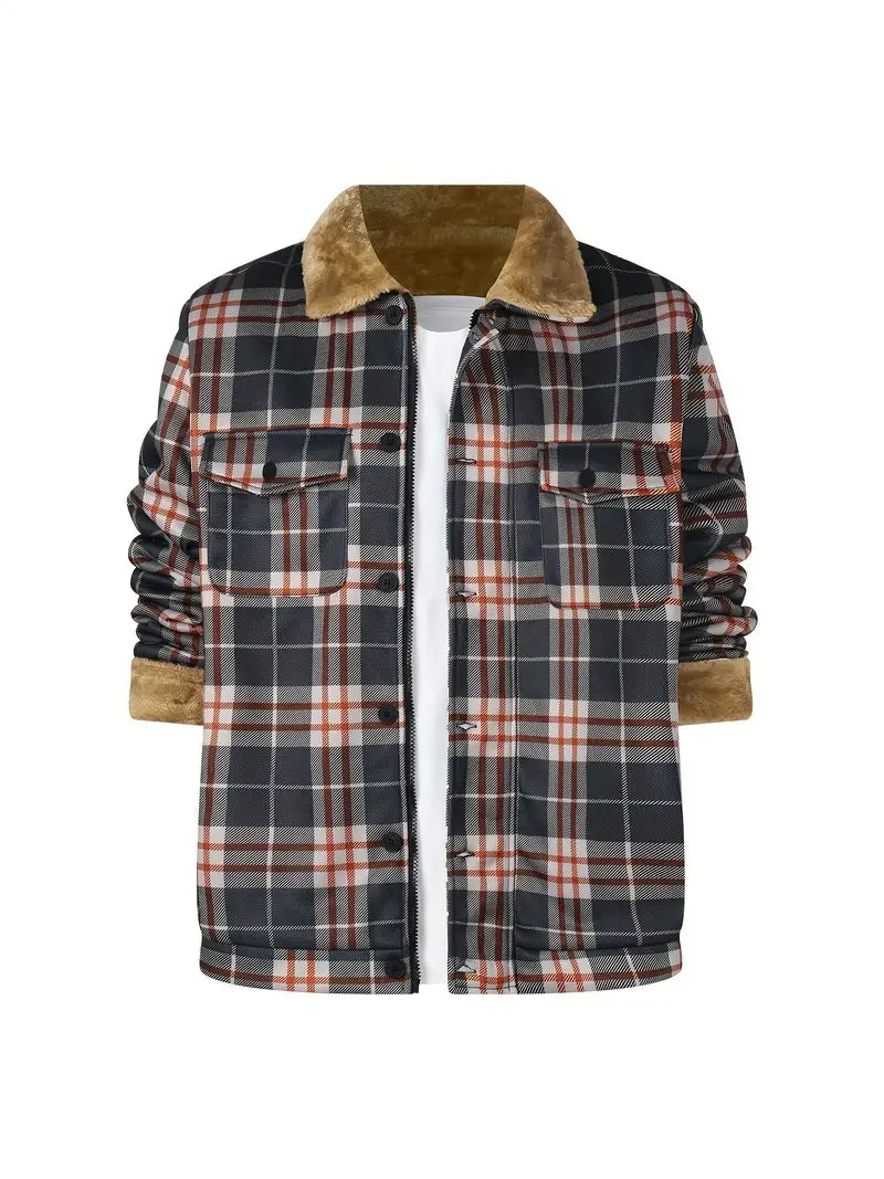 Jack – retro-fleecejacke mit karomuster für herren