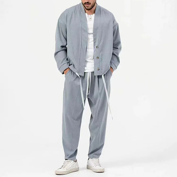 Gerrit - 2-teiliges set aus blazer mit knöpfen und hose mit kordelzug