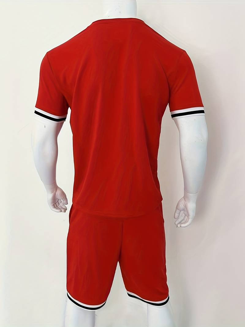 Thomas – atmungsaktives gestreiftes t-shirt und lässige shorts