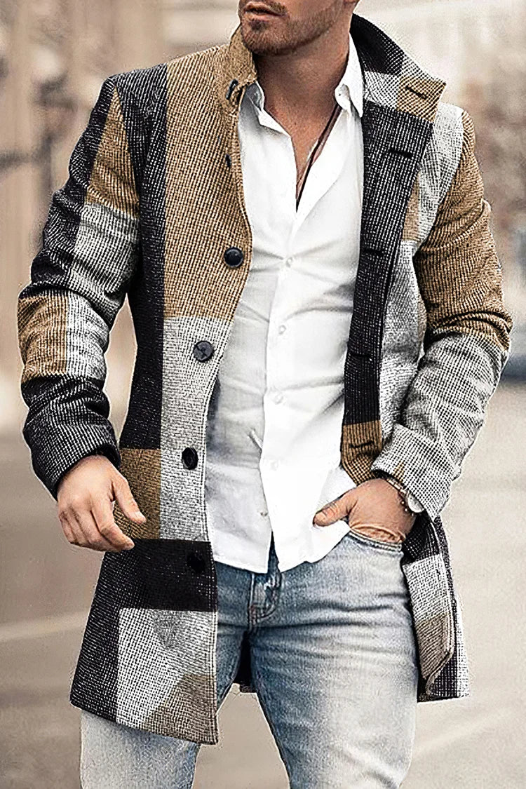 Rylan – lange daunenjacke mit karomuster