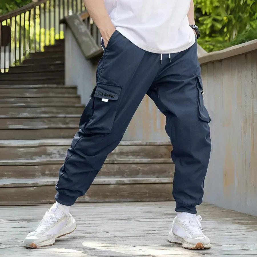 Athanasios - stylische Herren cargohose mit verstellbarem kordelzug
