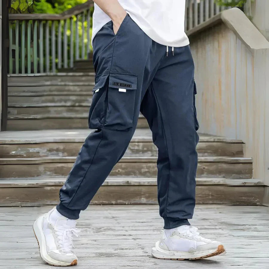 Athanasios - stylische Herren cargohose mit verstellbarem kordelzug