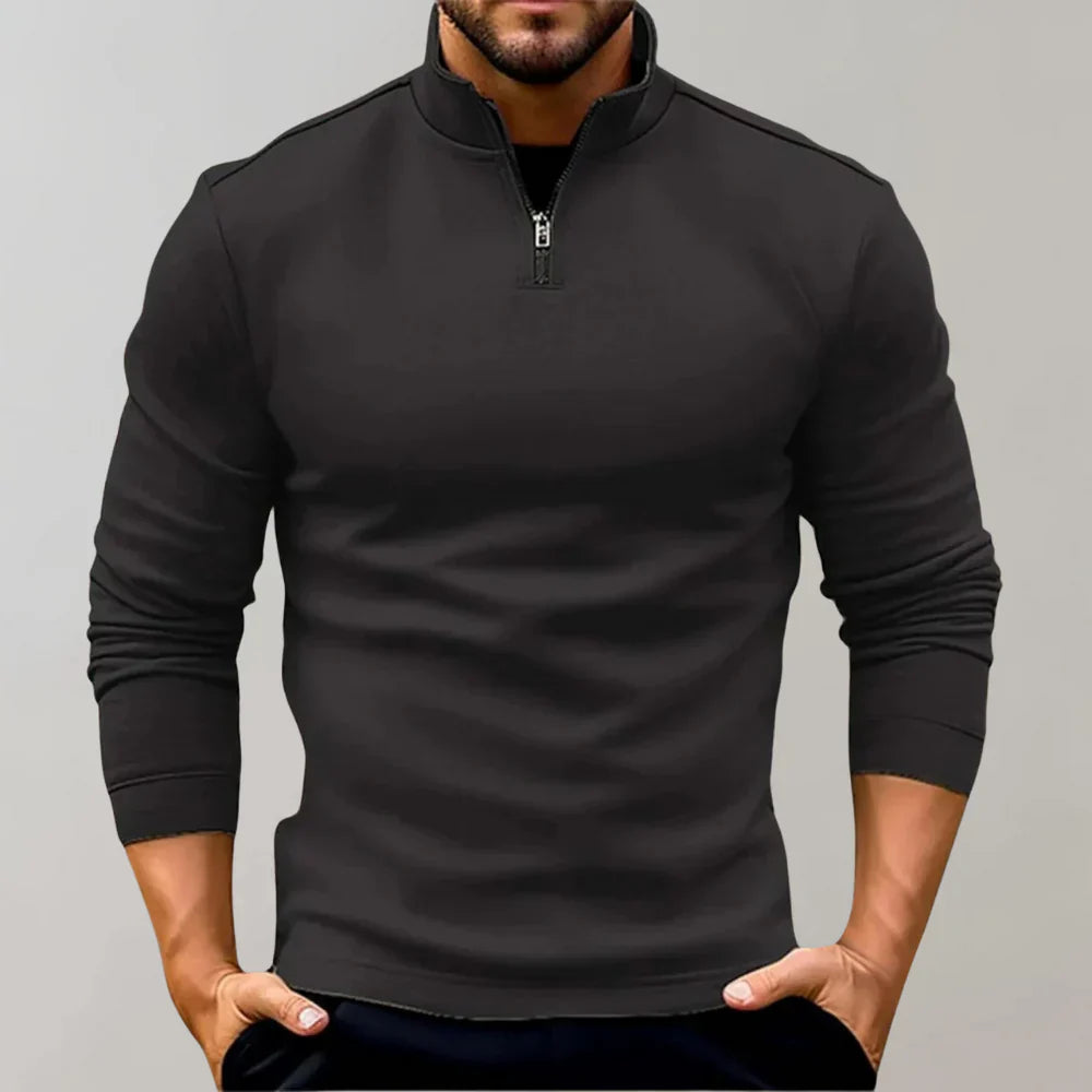 Warmer herrenpullover mit reißverschluss