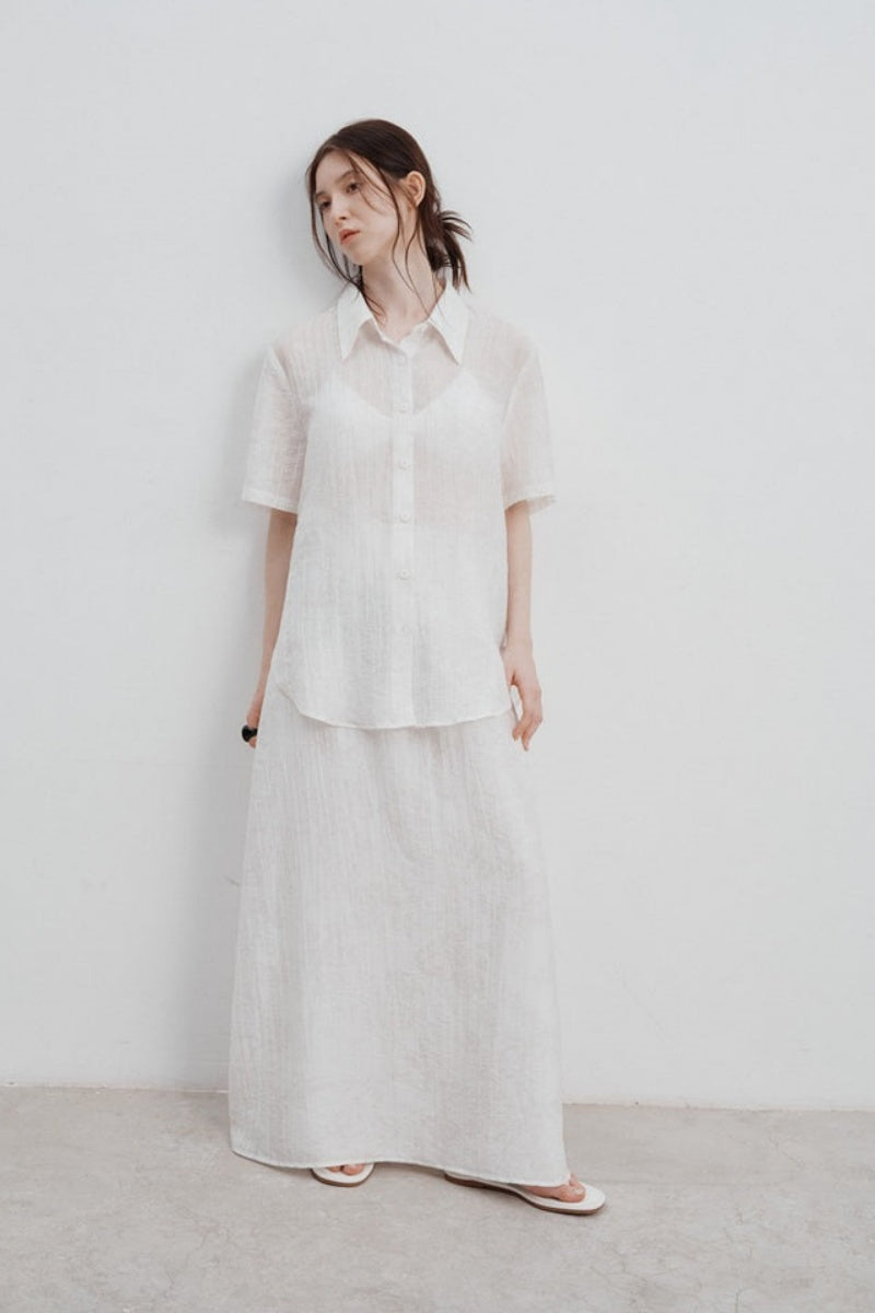Tencel-Hemd mit Jacquardmuster