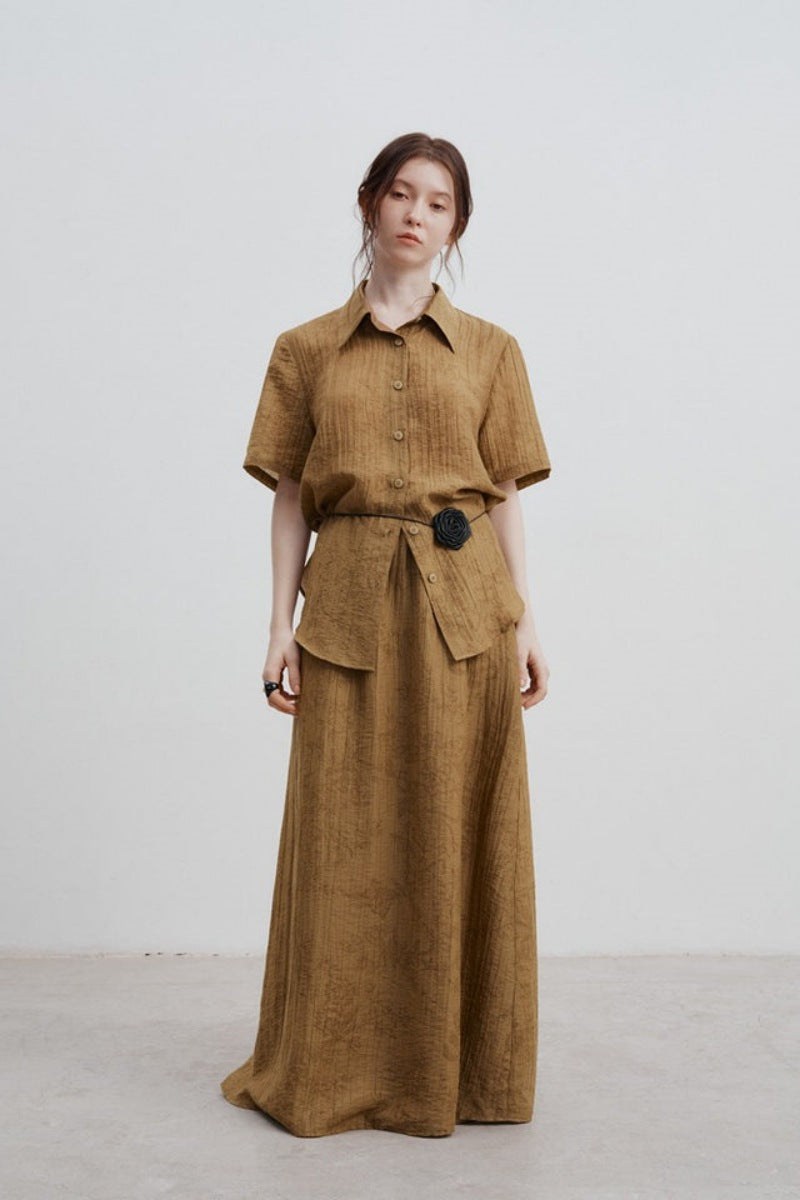 Tencel-Hemd mit Jacquardmuster