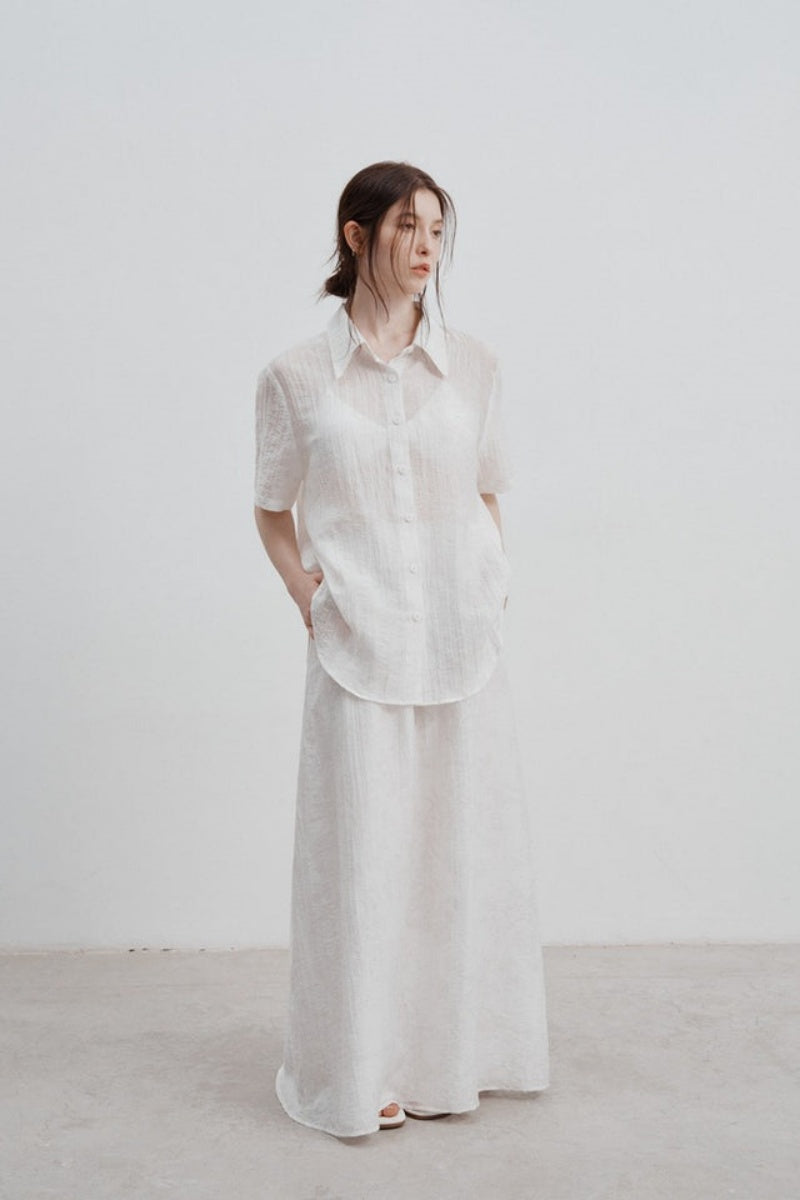 Tencel-Hemd mit Jacquardmuster