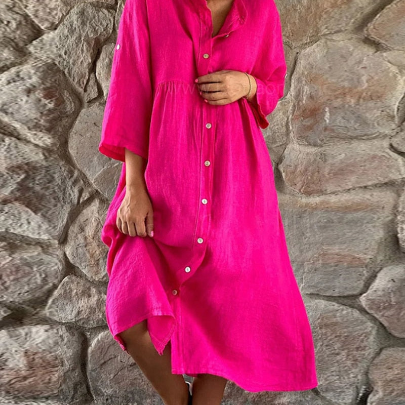 Greta - Lässiges Kleid aus Baumwollmischung