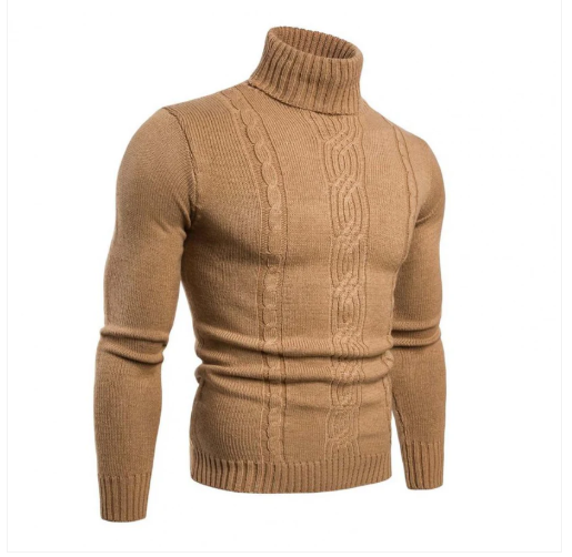 Rollkragenpullover aus baumwolle in zopfstrickoptik - Lucian