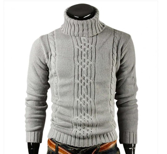Rollkragenpullover aus baumwolle in zopfstrickoptik - Lucian