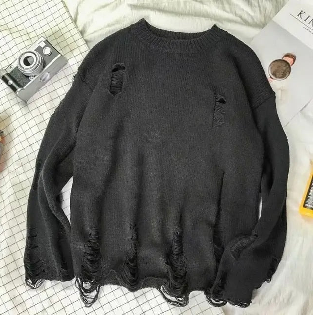 James | pullover mit löchern