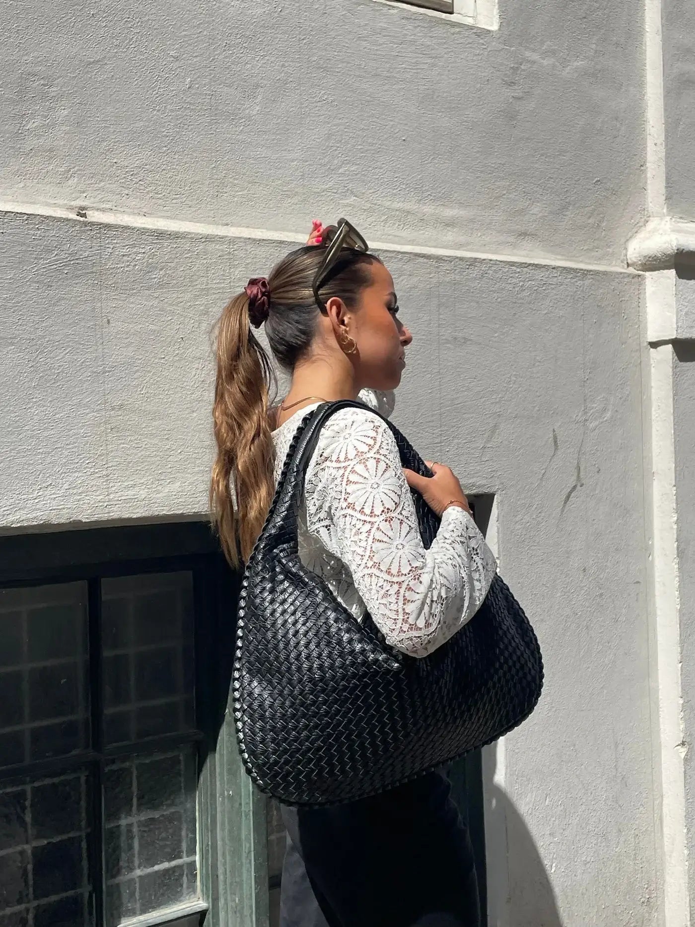 Bellachicha - Vintage Umhängetasche damen | Geflochtene Handtasche mit Reißverschluss im Sale