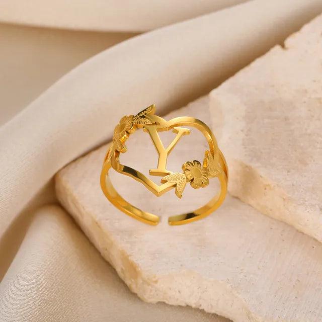 Marshien | Initialen Herz Ringe Goldschmuck