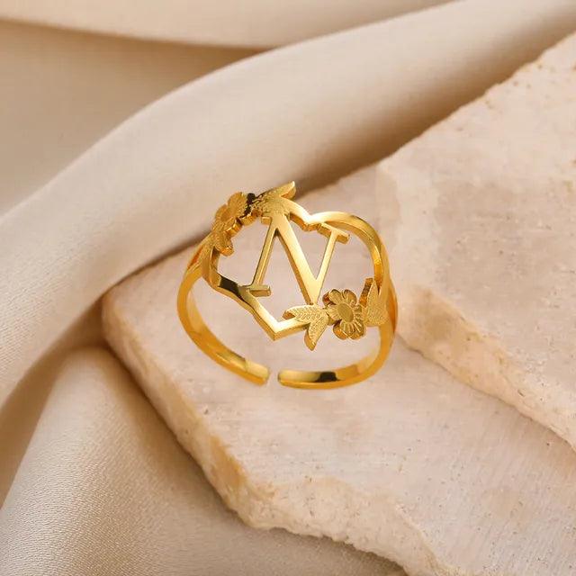 Marshien | Initialen Herz Ringe Goldschmuck