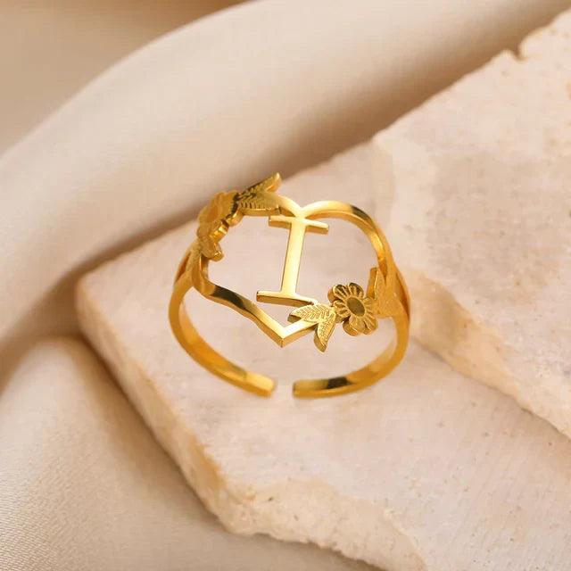 Marshien | Initialen Herz Ringe Goldschmuck