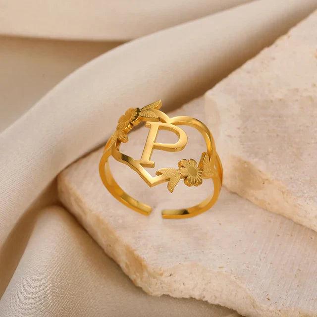 Marshien | Initialen Herz Ringe Goldschmuck