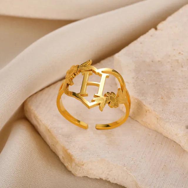 Marshien | Initialen Herz Ringe Goldschmuck