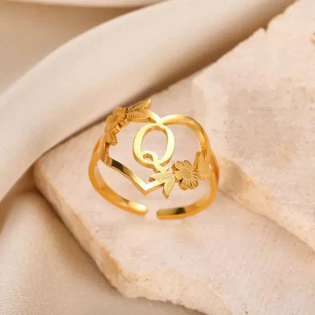 Marshien | Initialen Herz Ringe Goldschmuck