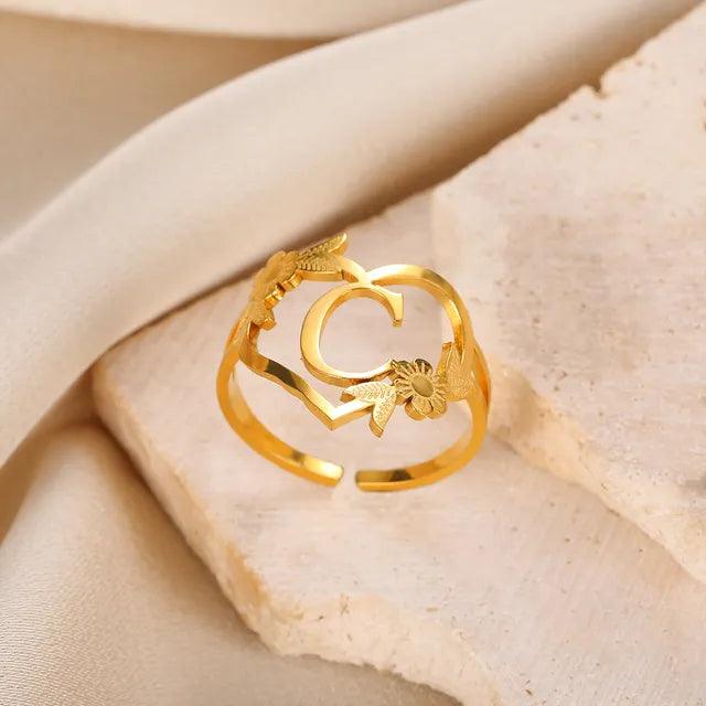 Marshien | Initialen Herz Ringe Goldschmuck