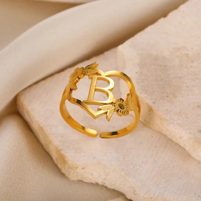 Marshien | Initialen Herz Ringe Goldschmuck