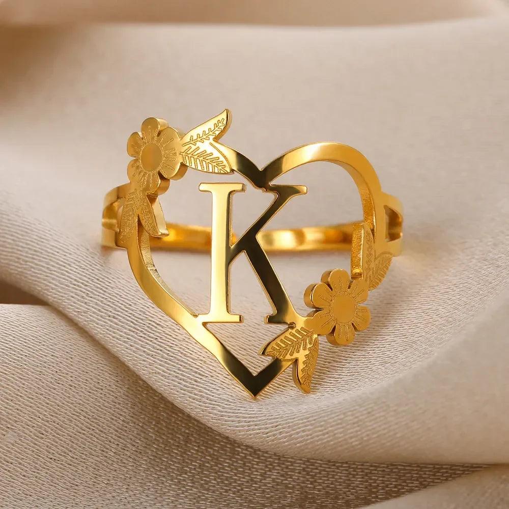 Marshien | Initialen Herz Ringe Goldschmuck