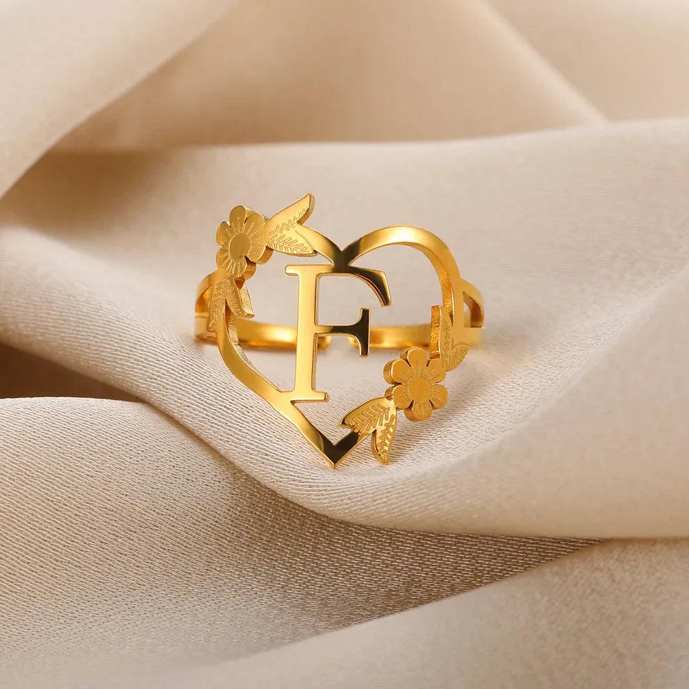 Marshien | Initialen Herz Ringe Goldschmuck