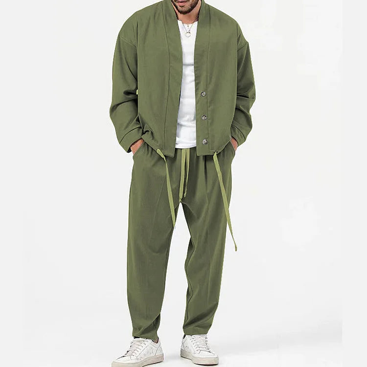 Gerrit - 2-teiliges set aus blazer mit knöpfen und hose mit kordelzug