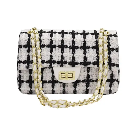 Perlenbesetzte Quadratische Crossbody-Tasche
