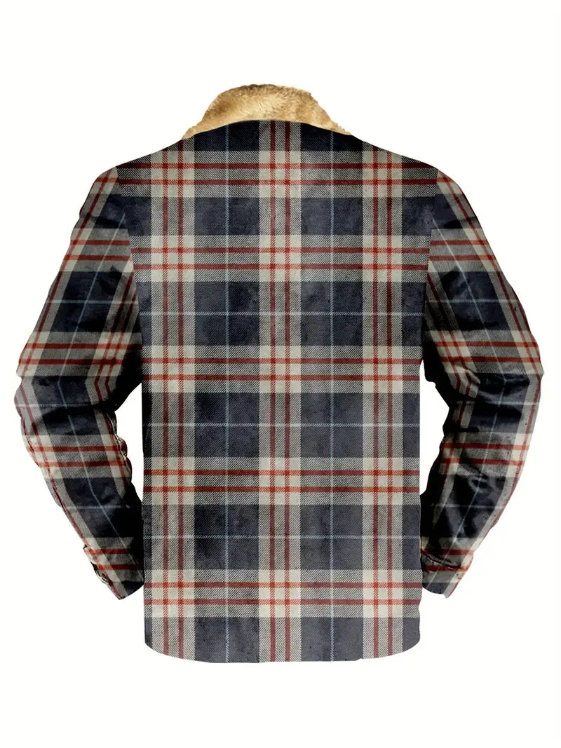 Jack – retro-fleecejacke mit karomuster für herren
