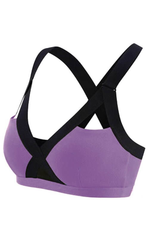 Sexy, kreuzelastischer Sport-BH mit Farbkontrast
