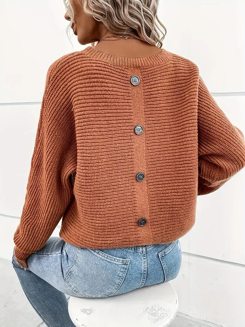 Olympia - Schlichter Pullover mit Knopfleiste am Rücken