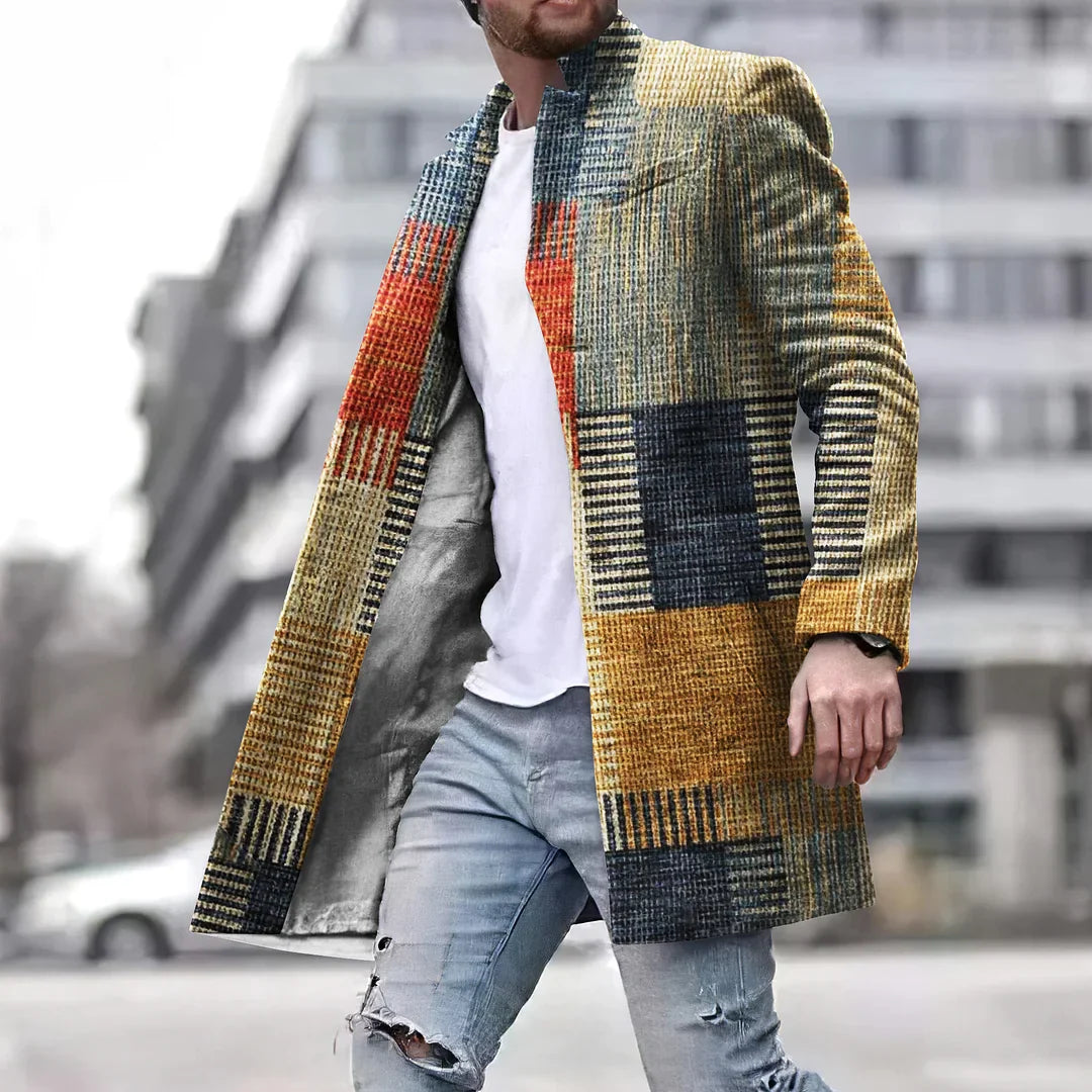 Rylan – lange daunenjacke mit karomuster