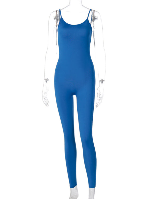 Damen Neuer modischer, einfarbiger Yoga-Sport-Overall