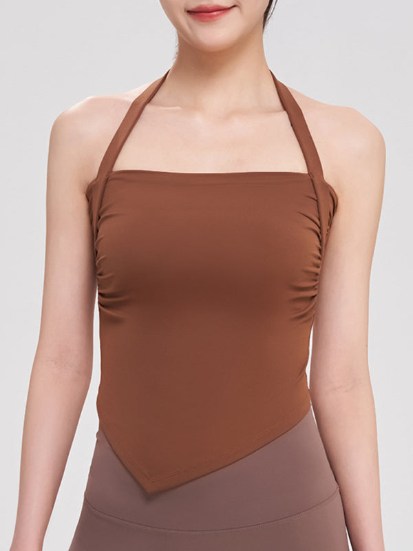 Damen Neckholder Sport enge Weste Yoga Kleidung