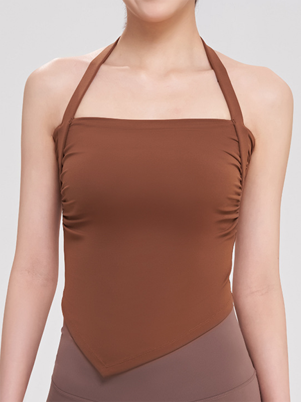 Damen Neckholder Sport enge Weste Yoga Kleidung