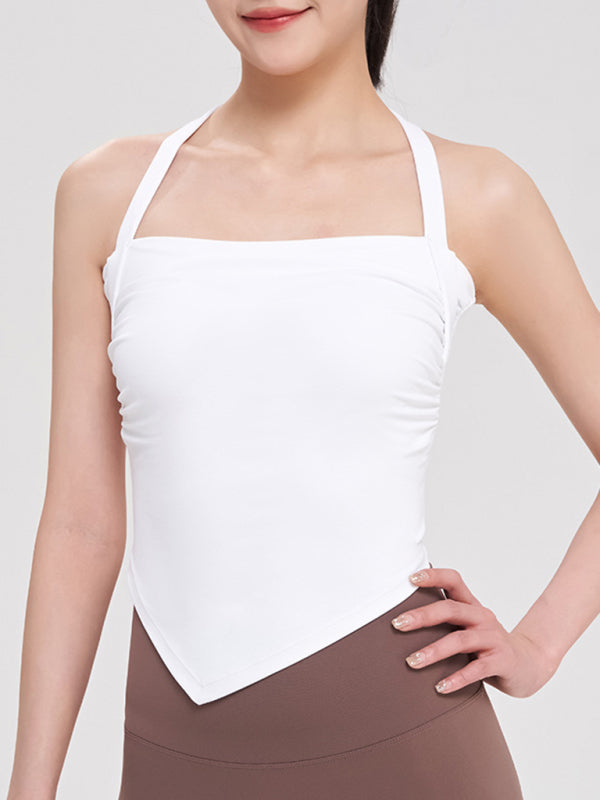 Damen Neckholder Sport enge Weste Yoga Kleidung