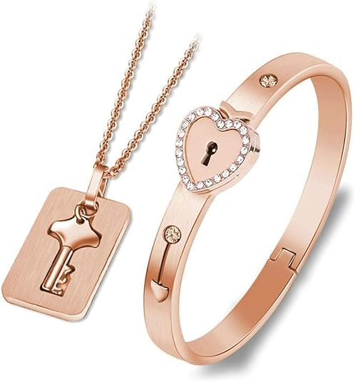Lock & Key - Halskette für Ihn und Armband für Sie