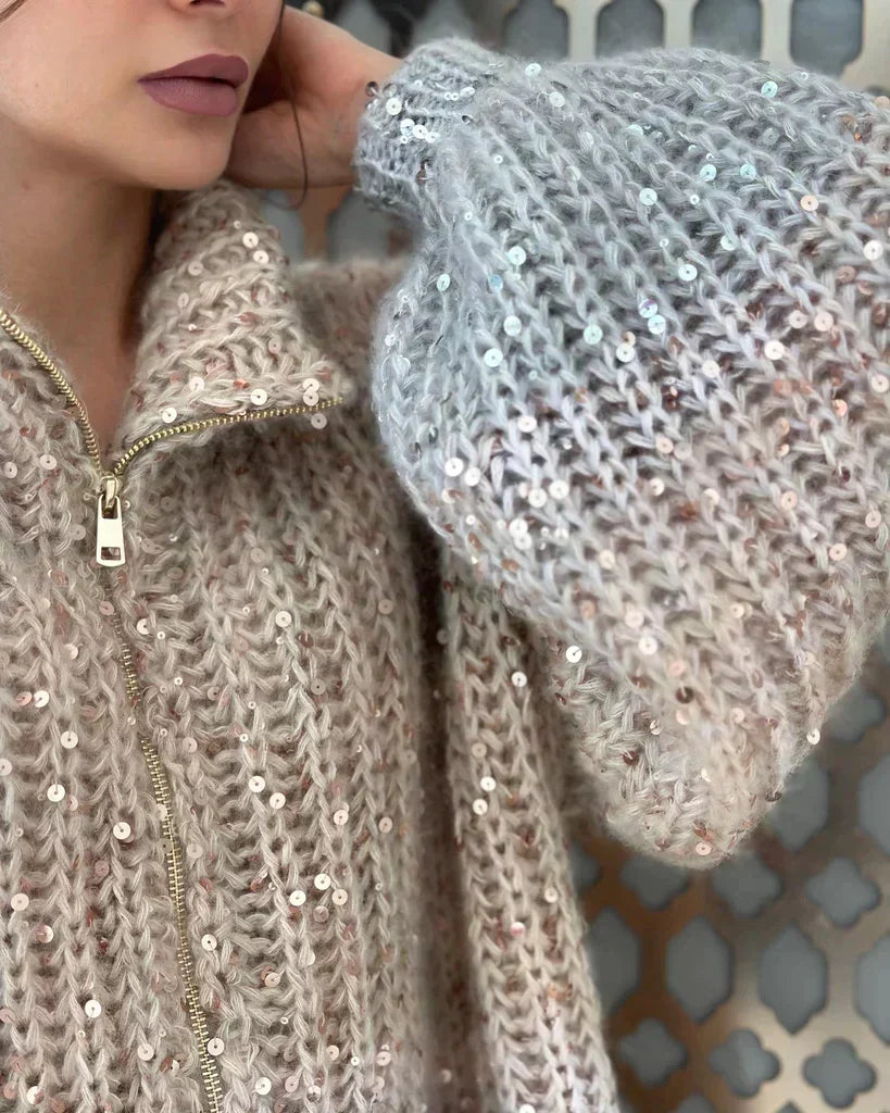 Vera - Der elegante Seidenstrickpullover mit Glitzer