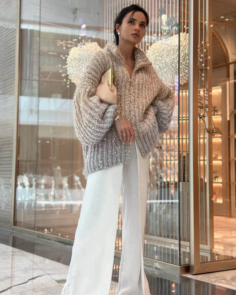 Vera - Der elegante Seidenstrickpullover mit Glitzer