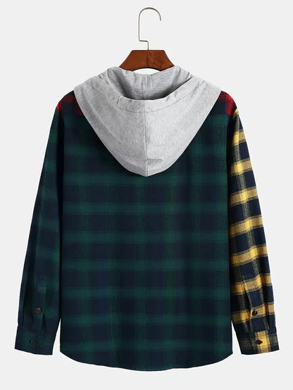 August – trendiger blockkaro-hoodie