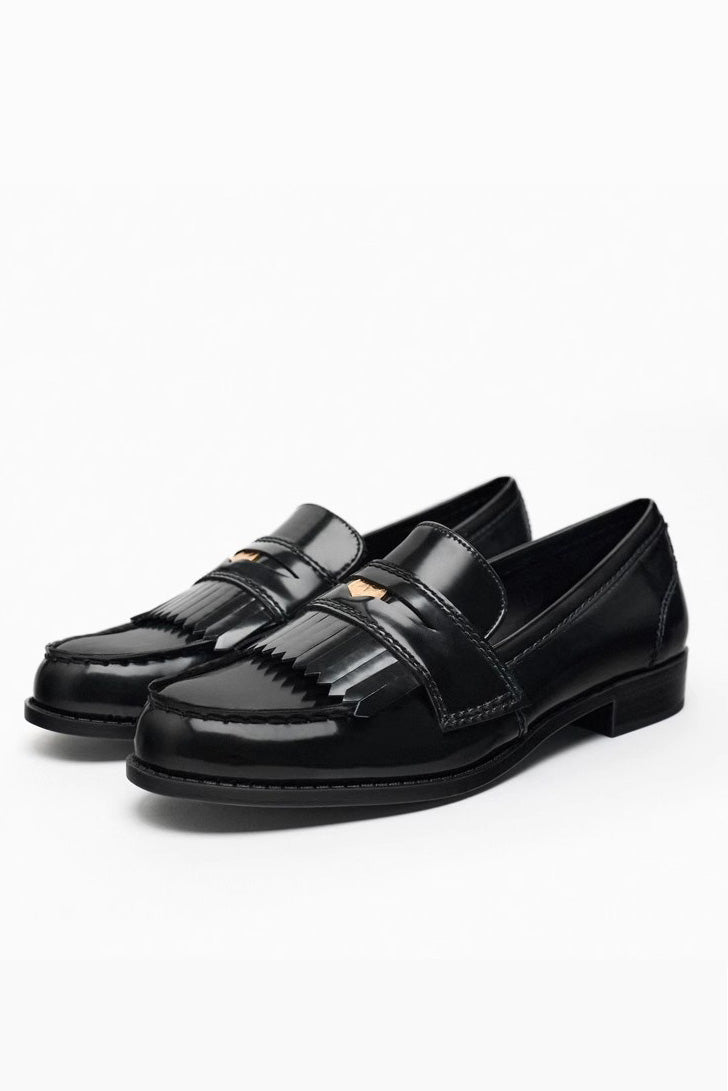 Flache Lederschuhe