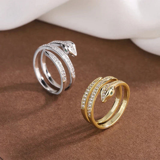 Schlangenring aus Gold und Silber