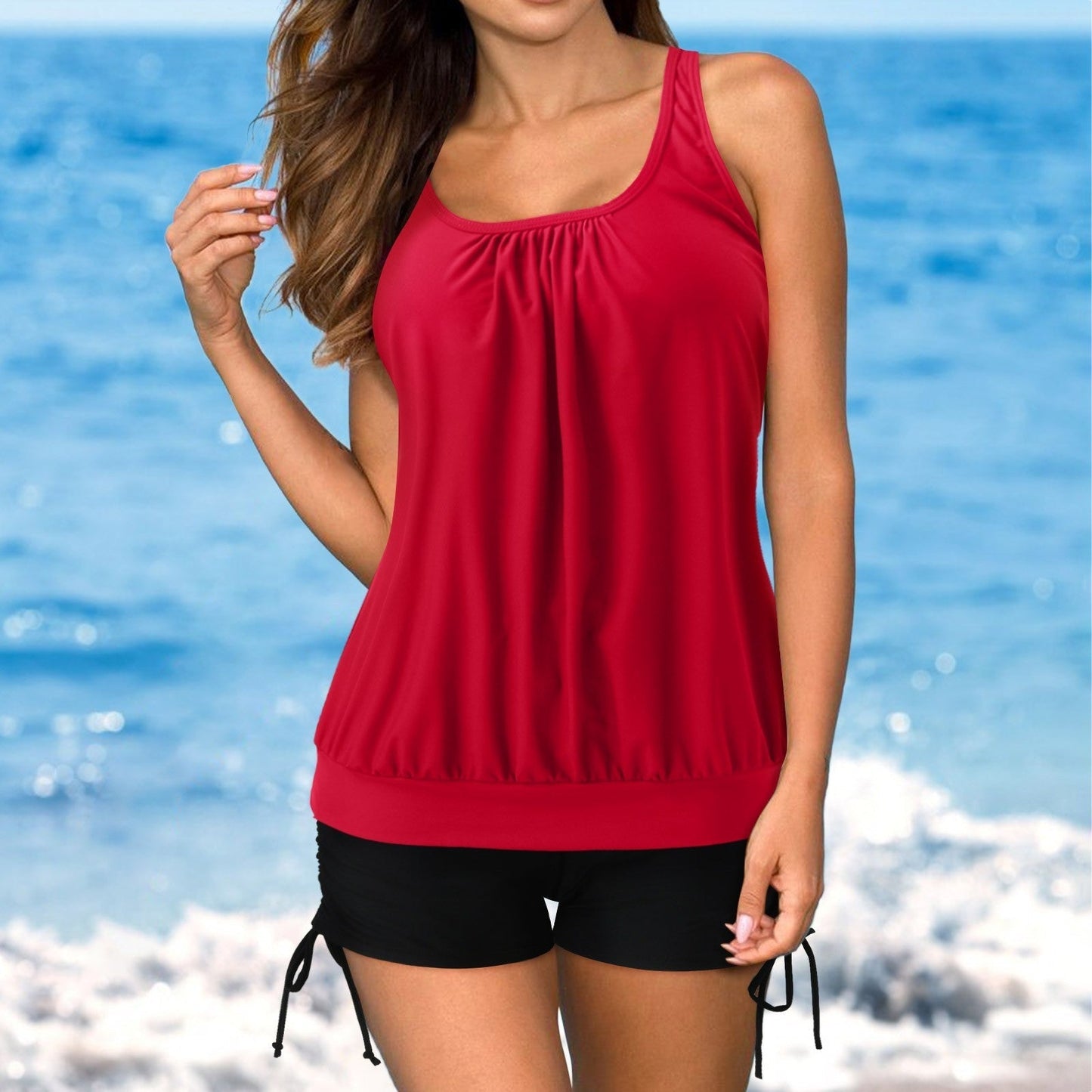 Bella, kurzer, bequemer Tankini von ByVera mit U-Ausschnitt