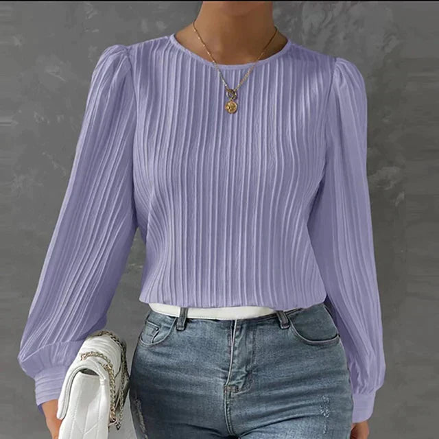 Carina - Bluse mit Streifen - Bluse mit Rundhalsausschnitt