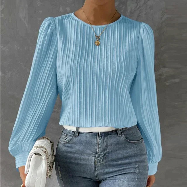 Carina - Bluse mit Streifen - Bluse mit Rundhalsausschnitt